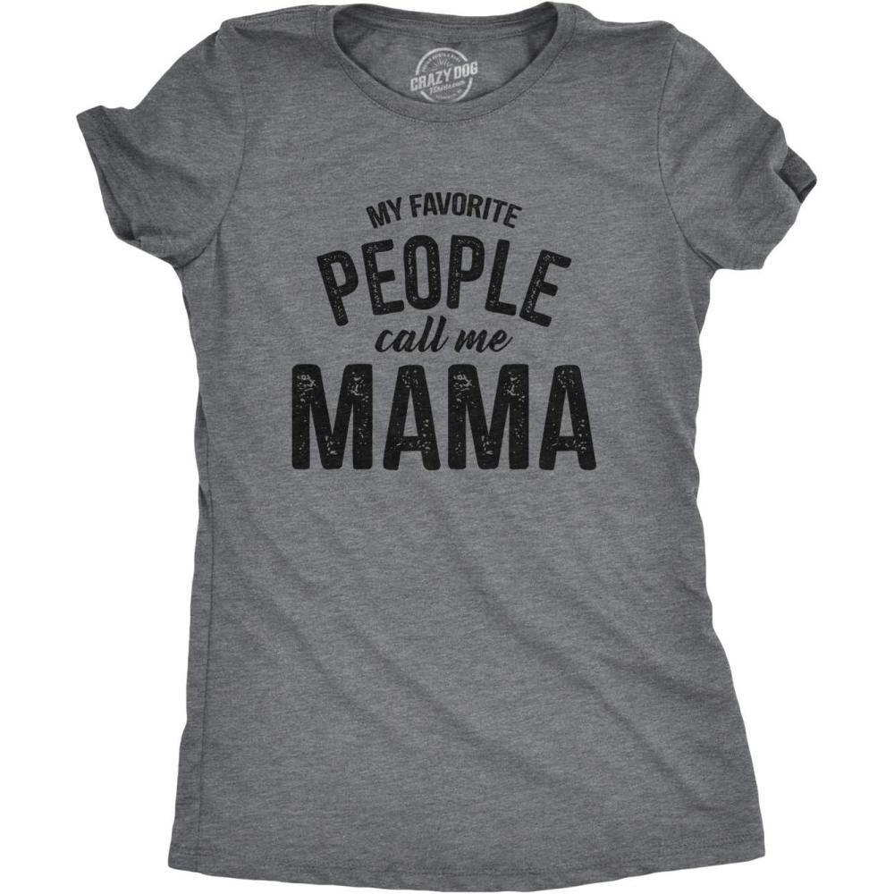 imageWomens My Favorite People Call Me Grandma Mom Mommy and More T Shirts Funny Mothers Day Tees for MomsDark Heather Grey  Mama