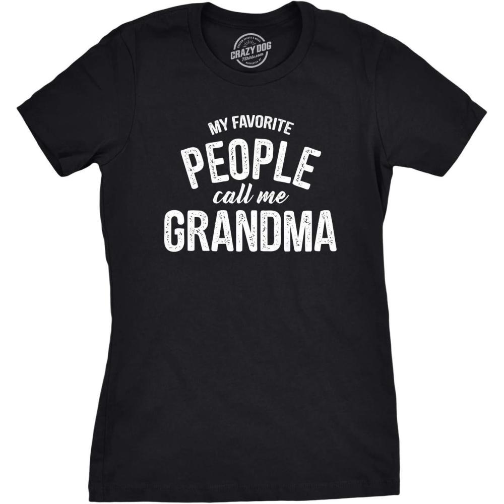 imageWomens My Favorite People Call Me Grandma Mom Mommy and More T Shirts Funny Mothers Day Tees for MomsHeather Black  Grandma