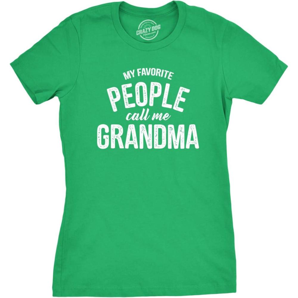 imageWomens My Favorite People Call Me Grandma Mom Mommy and More T Shirts Funny Mothers Day Tees for MomsHeather Green Grandma