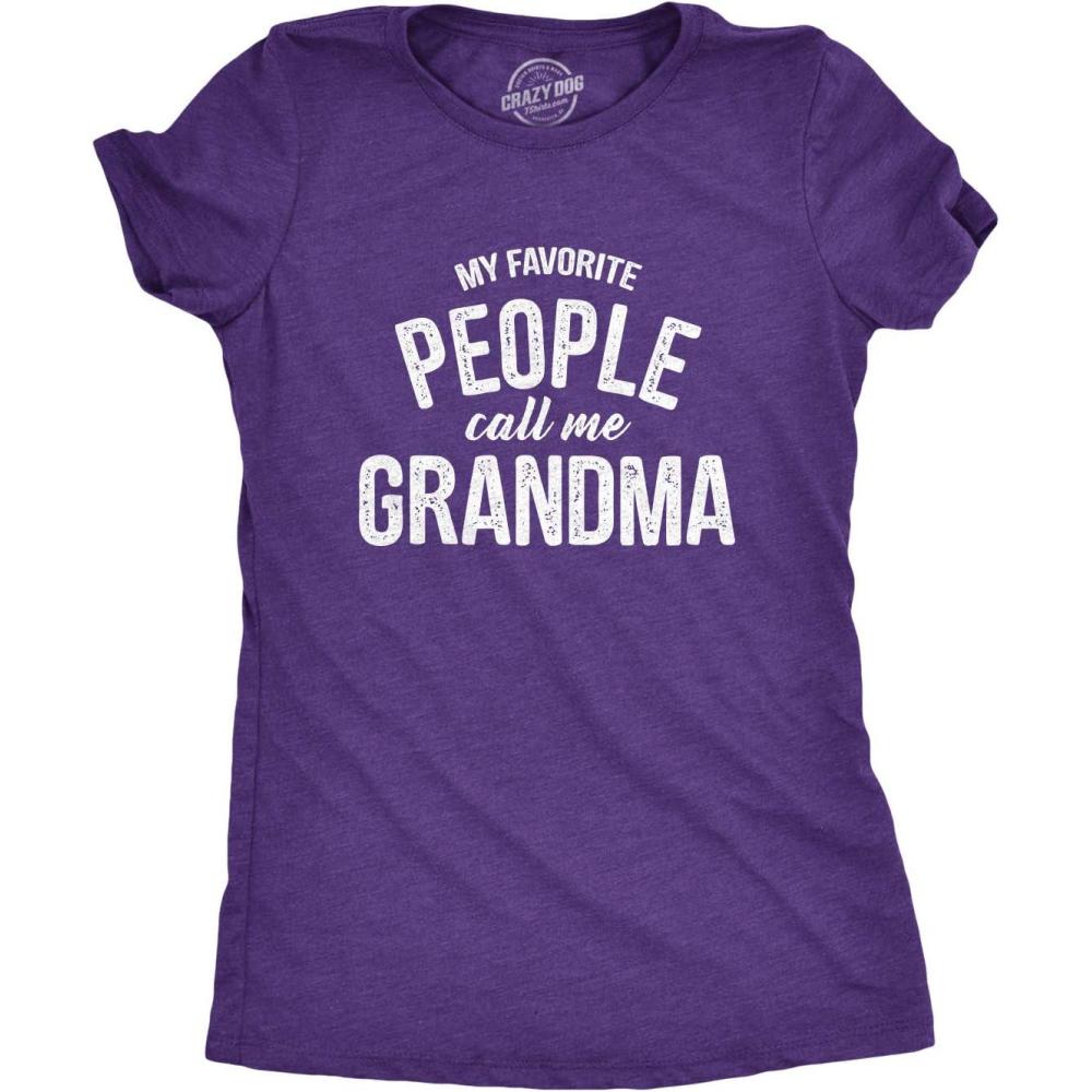 imageWomens My Favorite People Call Me Grandma Mom Mommy and More T Shirts Funny Mothers Day Tees for MomsHeather Purple Grandma