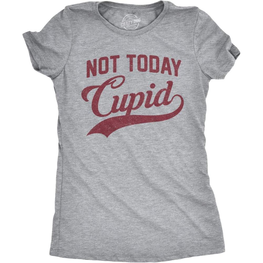 imageWomens Not Today Cupid T Shirt Funny Valentines Day TeeDark Heather Grey