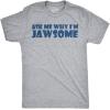 Ask Me Why I’m Jawsome T Shirt Funny Flip Up 70s Shark Movie Tee(Light Heather Grey)
