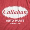 Crazy Dog Mens Callahan Auto Parts T Shirt Funny Graphic Novelty Tee(Heather Red)