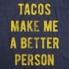 Crazy Dog Mens Funny Taco T Shirts Adult Humor Mexican Food Tees for Guys(Heather Navy – Taco Person)