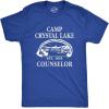 Crazy Dog Mens T Shirt Camp Crystal Lake 1980 Vintage Camping Movie Tee(Blue)