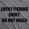 Crazy Dog Mens T Shirt Funny Fishing Joke Tees Novelty Fisherman Shirts(Dark Heather Grey – Lucky)