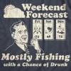 Crazy Dog Mens T Shirt Funny Fishing Joke Tees Novelty Fisherman Shirts(Heather Navy – Forecast)