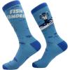 Crazy Dog T-Shirts Funny Mens Fishing Socks Cool Boat Crews for Anglers with Rods(Fish Finder)