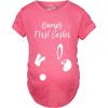 Crazy Dog T-Shirts Maternity Bumps First Easter T Shirt Cute Announcement Pregnancy Spring Shower
