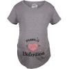 Crazy Dog T-Shirts Maternity Moms Little Valentines Day Cute Announcement Baby Pregnancy T Shirt(Dark Heather Grey)
