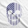 Crazy Dog T-Shirts Mens Fitness Tank Flag Skull Tanktop Cool 4th of July Skeleton Shirt(White)