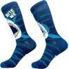 Crazy Dog T-Shirts Men’s Shark Socks Funny Sarcastic Shark Week Graphic Footwear for Men(Bite Me)