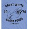 Great White Shark Tours T-Shirt Vintage Movie Boating Shirts Fishing Tees(Heather Light Blue)