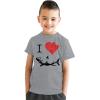 Kids’ I Love Sharks T Shirt Classic Youth Shark Bite Shirt Shark Tee(Light Heather Grey)