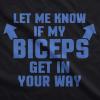 Let Me Know If My Biceps Get in The Way Tank Top Funny Workout Sleeveless Tee(Black)