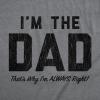 Manly Dad Shirts Funny Father’s Day T-Shirts for Dads – Sarcastic Tees for Rad Fathers(Dark Heather Grey – Dad Always Right)
