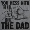 Manly Dad Shirts Funny Father’s Day T-Shirts for Dads – Sarcastic Tees for Rad Fathers(Dark Heather Grey – Mess With Kid)