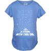Maternity Force is Strong Funny Pregnancy T Shirt Graphic for Expecting Mothers(Heather Light Blue)