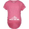 Maternity Force is Strong Funny Pregnancy T Shirt Graphic for Expecting Mothers(Heather Pink)