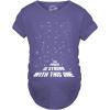 Maternity Force is Strong Funny Pregnancy T Shirt Graphic for Expecting Mothers(Heather Purple)