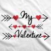 Maternity My Valentine Hearts and Arrows Valentines Day Pregnancy T Shirt (White) – M