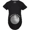Maternity Thats No Moon Cute T Shirt Funny Pregnancy Announcement Baby Bump Tee(Black)