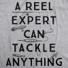 Mens A Reel Expert Can Tackle Anything T Shirt Funny Fishing Tee(Light Heather Grey)