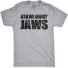Mens Ask Me About Jaws Flip Up T Shirt Funny Ocean Shark Movie Tee for Guys(Light Heather Grey)
