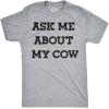 Mens Ask Me About My Cow Funny Farm Animal Flip Up T Shirt(Light Heather Grey)