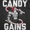 Mens Candy Gains T Shirt Funny Xmas Buff Ripped Santa Claus Workout Joke Tee for Guys(Heather Black – Gains)