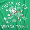 Mens Check Yo Elf Before You Wreck Yo Elf T Shirt Funny Drinking Xmas Elves Joke Tee for Guys(Heather Green – Check)