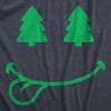 Mens Christmas Tree Eyes Smile T Shirt Funny Xmas Lovers Smiling Face Tee for Guys(Heather Navy – Xmassmile)