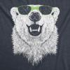 Mens Funny Animal Shirts Crazy Polar Bear Goat Flip Squirrel Hunter and Crow Animal Graphic Tees(Heather Navy – Polar Sunglasses)