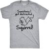 Mens Funny Animal Shirts Crazy Polar Bear Goat Flip Squirrel Hunter and Crow Animal Graphic Tees(Light Heather Grey – Distracted Squirrel)