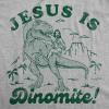 Mens Funny Jesus T Shirts Religious Tees with Funny Sayings Easter Tees for Guys(Light Heather Grey – Jesus is Dinomite)