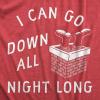 Mens I Can Go Down All Night Long T Shirt Funny Xmas Santa Chimney Sex Joke Tee for Guys(Heather Red – Down)