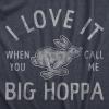 Mens I Love It When You Call Me Big Hoppa T Shirt Funny Easter Sunday Bunny Rabbit Tee for Guys(Heather Navy)