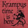 Mens Krampus Time is Here T Shirt Funny Xmas Evil Devil Santa Joke Tee for Guys(Heather Red – Krampus)