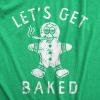 Mens Lets Get Baked T Shirt Funny Xmas Gingerbread 420 Weed Joint Tee for Guys(Heather Green – Baked)