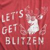 Mens Lets Get Blitzen T Shirt Funny Xmas Partying Drinking Santas Reindeer Tee for Guys(Heather Red – Blitzen)