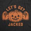 Mens Let’s Get Jacked T Shirt Funny Halloween Pumpkin Jack-o-Lantern Graphic Tee(Heather Black)