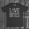Mens Love Bites Funny Shark Dating Relationship Valentine’s Day T Shirt(Heather Black)