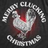 Mens Merry Clucking Christmas T Shirt Funny Xmas Rooster Chicken Joke Tee for Guys(Heather Black – Clucking)