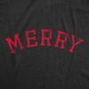 Mens Merry T Shirt Funny Cute Xmas Spirit Cheer Lovers Tee for Guys(Heather Black – Merry)