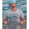Mens Mines so Big I Have to Use Two Hands T Shirt Funny Fishing Graphic Humor(Light Heather Grey)