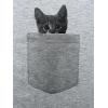 Mens Pocket Cat T Shirt Funny Printed Peeking Pet Kitten Animal Tee for Guys(Light Heather Grey)