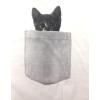 Mens Pocket Cat T Shirt Funny Printed Peeking Pet Kitten Animal Tee for Guys(White)