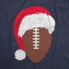 Mens Santa Football T Shirt Funny Xmas Lovers Foot Ball Season Tee for Guys(Heather Navy – Santa Football)