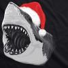 Mens Santa Jaws T Shirt Cool Shark Funny Graphic Adult Humor(Heather Black – Santa Jaws)