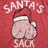 Mens Santas Sack T Shirt Funny Innapropriate Dirty Xmas St Nick Testicles Joke Tee for Guys(Heather Red – Sack)